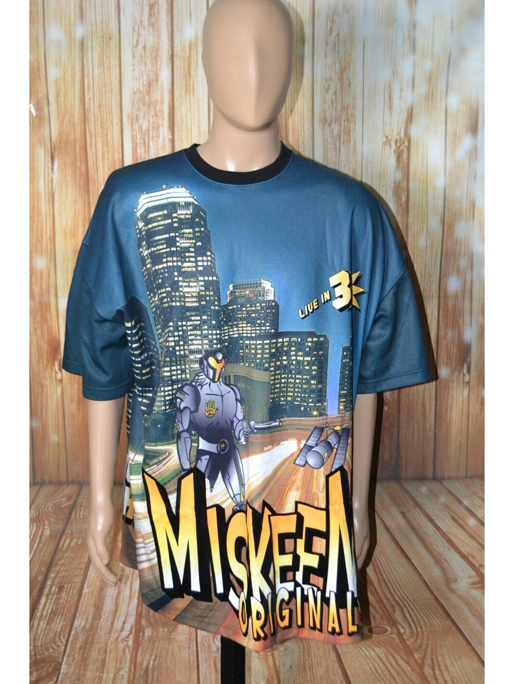 Miskeen Originals Men 'The Future of Fashion' Robot City Plus Size Shirt Sz 4XL